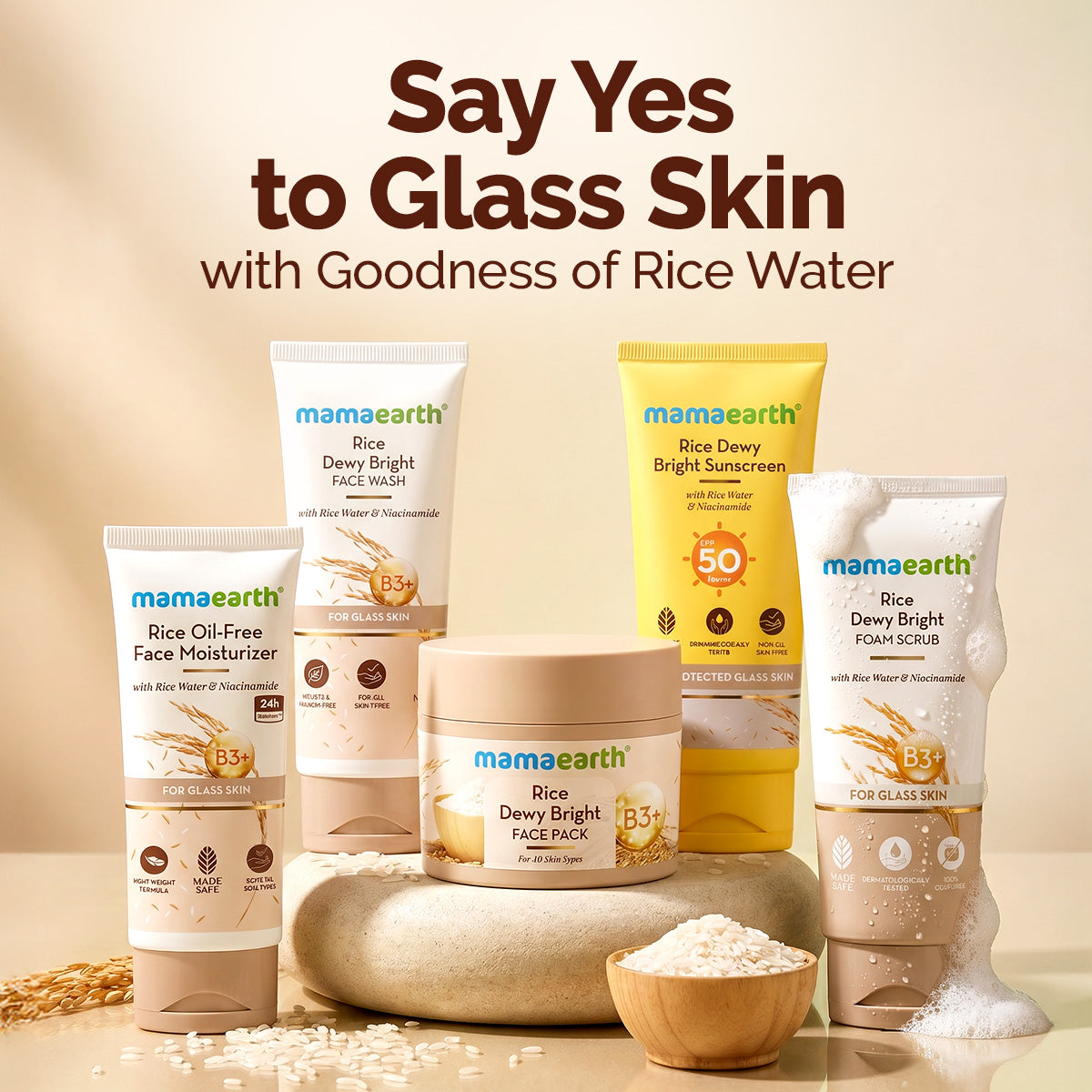 Mamaearth Rice Dewy Bright Foam Scrub with Rice Water & Niacinamide for Glass Skin Glow, 100g - Image 6 - Buy from Indicrest