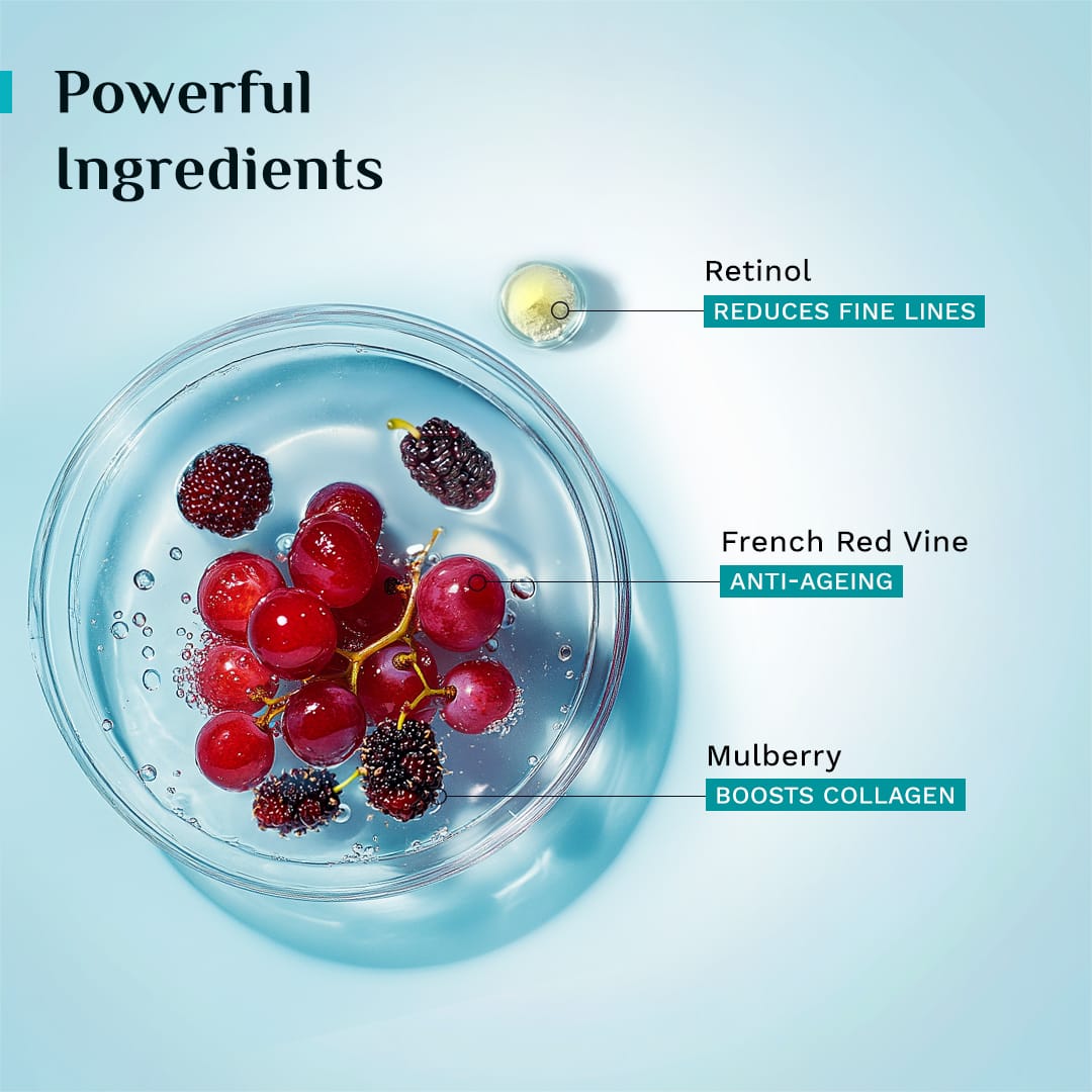 Pilgrim Anti-Ageing Kit with French Red Vine, Face Wash 100ml + Red Vine Face Serum 30ml + Red Vine Night Gel Creme 50g - Image 7 - Buy from Indicrest