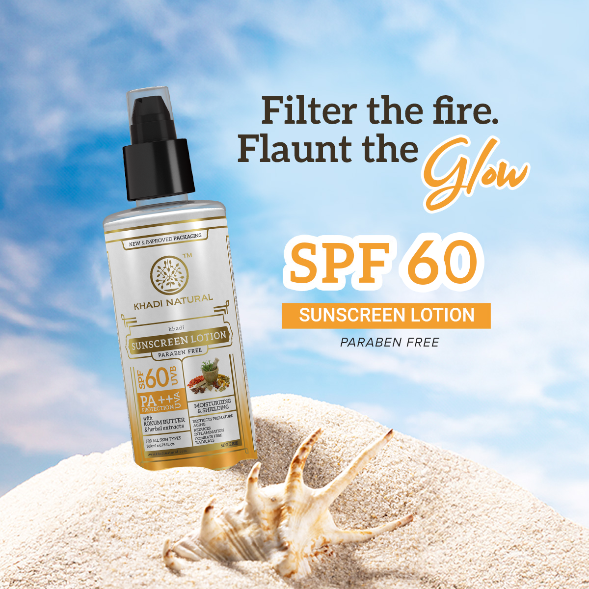 Khadi Natural Sunscreen Moisturising Lotion - SPF 60 - 100ml - Image 6 - Buy from Indicrest