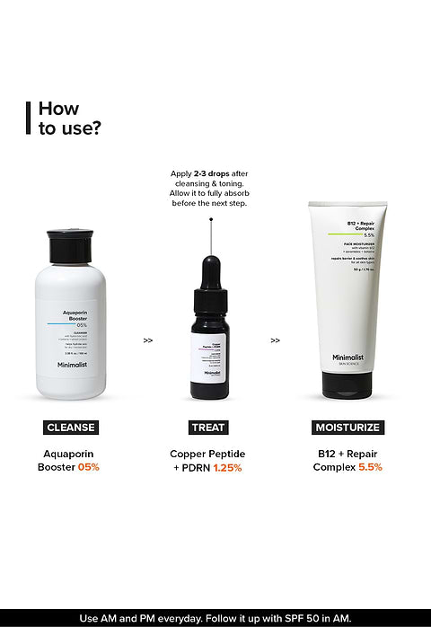 Minimalist Copper Peptide + PDRN 1.25% Face Serum For Key to preventive aging in your 20’s, 10ml - Image 7 - Buy from Indicrest