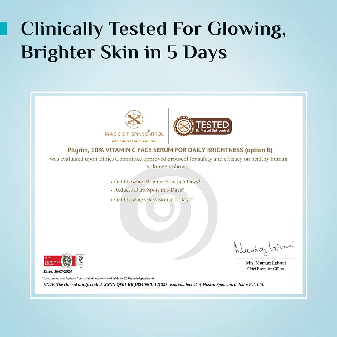 Pilgrim Vitamin C Brightening Trio, Face Wash 100ml + Face Serum 30ml + Sunscreen 45ml - Image 5 - Buy from Indicrest
