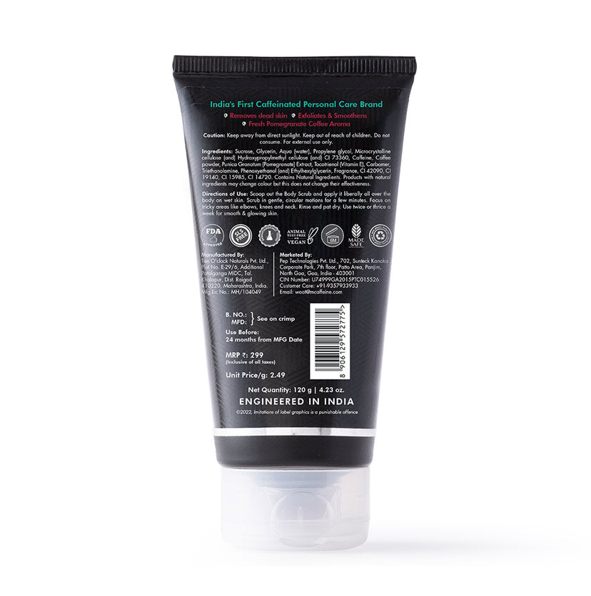 Mcaffeine Coffee Sugar Body Scrub with Pomegranate, 120g - Image 7 - Buy from Indicrest