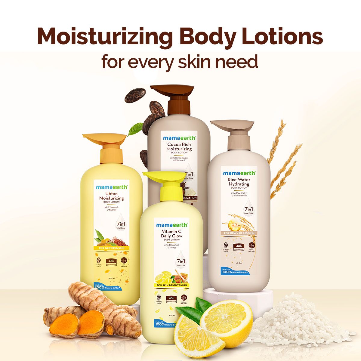 Mamaearth Vitamin C Daily Glow Body Lotion For Skin Brightening, 400ml - Image 9 - Buy from Indicrest