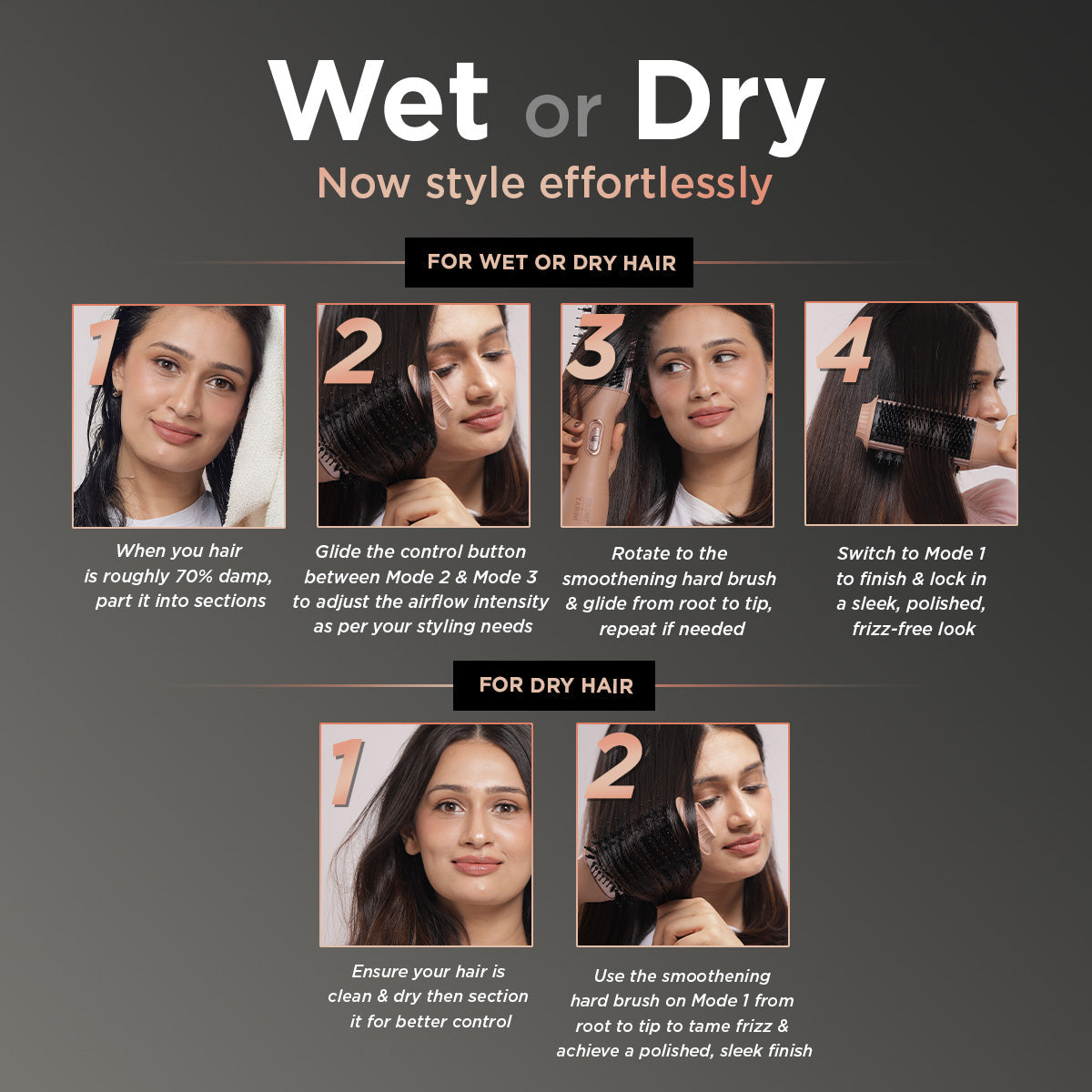 Bblunt Wettodry Air Smoothening Brush, 850w - Image 7 - Buy from Indicrest