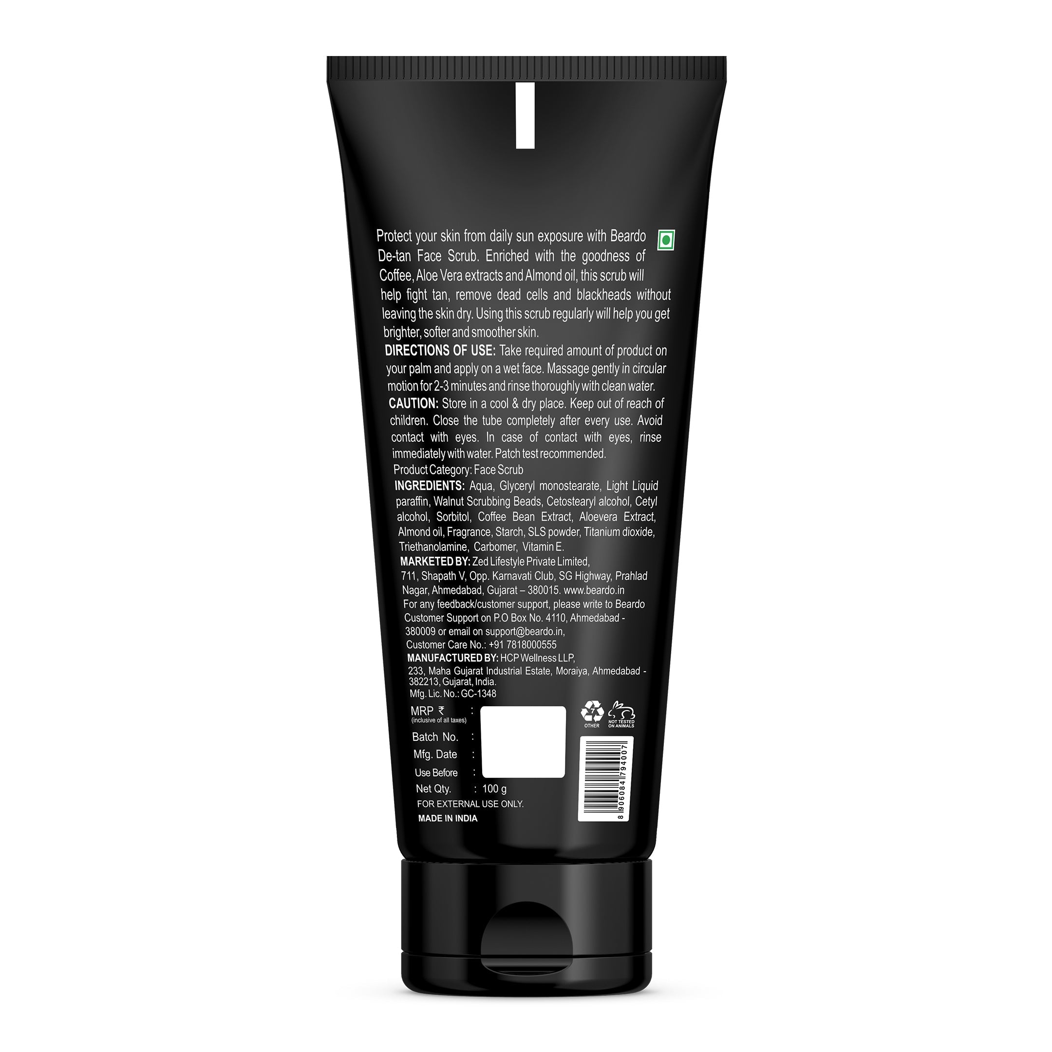 Beardo De-Tan Face Scrub, 100g - Image 7 - Buy from Indicrest