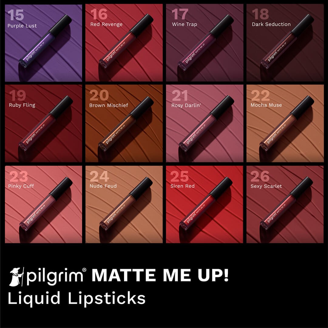 pilgrim matte me up liquid lipstick ruby fling 19   Image 6   Buy from Indicrest