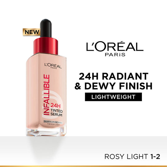 L’Oreal Paris Infallible 24H Tinted Serum Foundation, Lightweight, Dewy & Radiant - Rosy Light, 30ml Buy at Indicrest