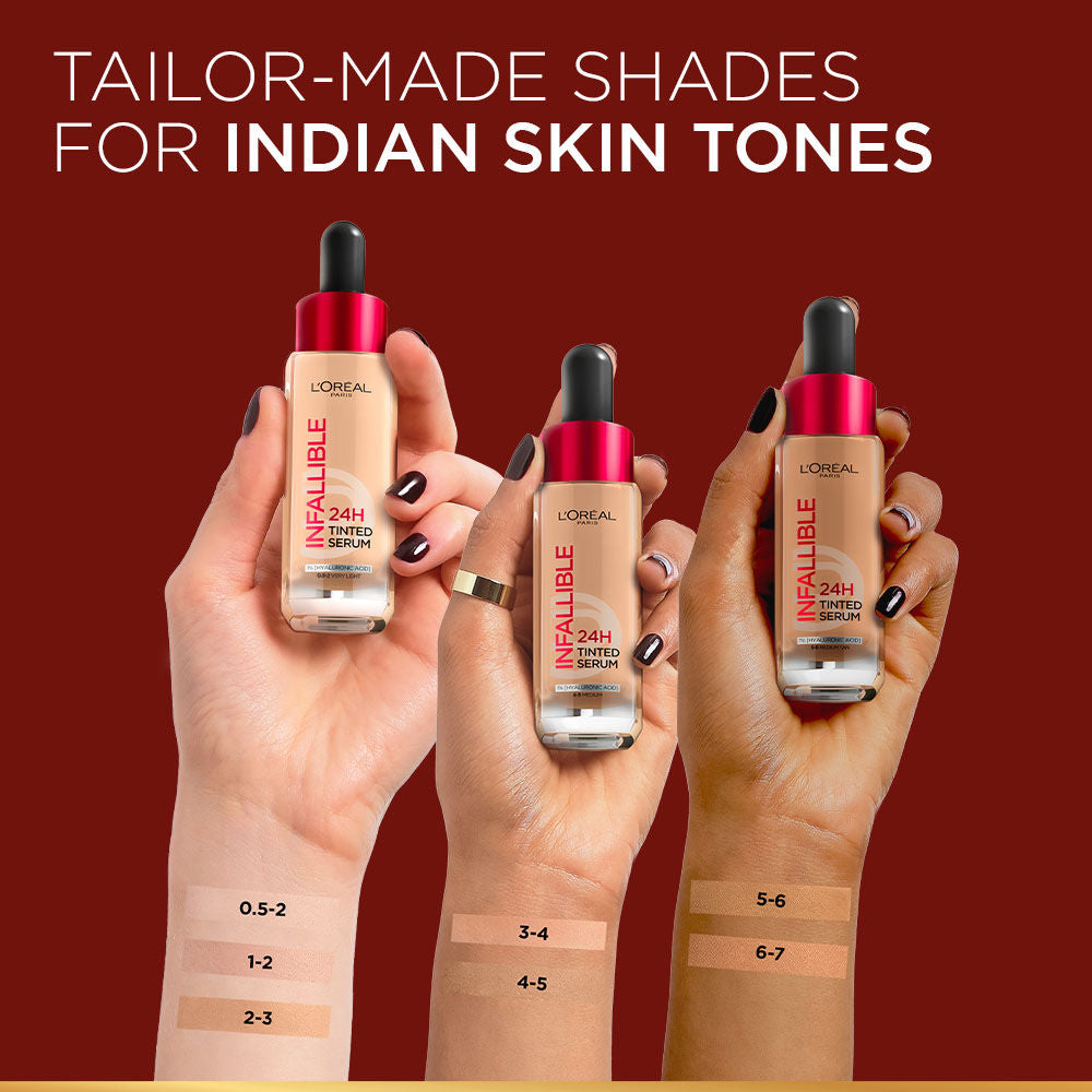 L’Oreal Paris Infallible 24H Tinted Serum Foundation, Lightweight, Dewy & Radiant - Rosy Light, 30ml Buy at Indicrest Image 6