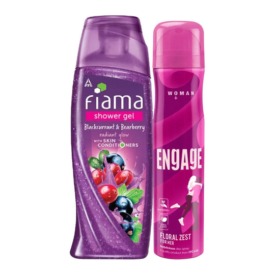 Engage Deodorant and Fiama Shower Gel - Bath & Body Value Pack Combo, 2 pieces