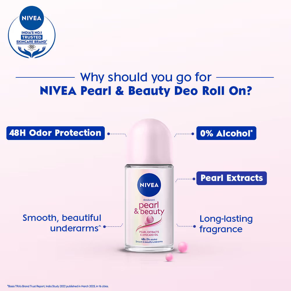 Nivea Pearl Deodorant Roll On + Gillette Venus Razor with Aloe Extract Underarm Care Kit, 2 pieces Buy at Indicrest Image 3