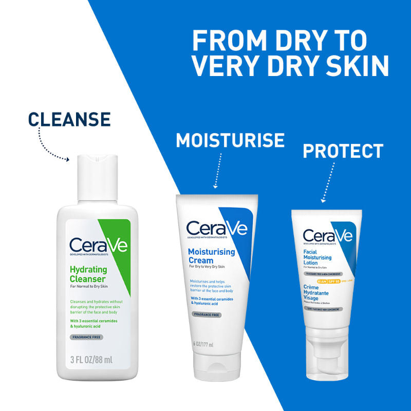 CeraVe Moisturizer Cream For Dry Skin With Ceramides & Hyaluronic Acid For Barrier Repair, 177ml Buy at Indicrest Image 5