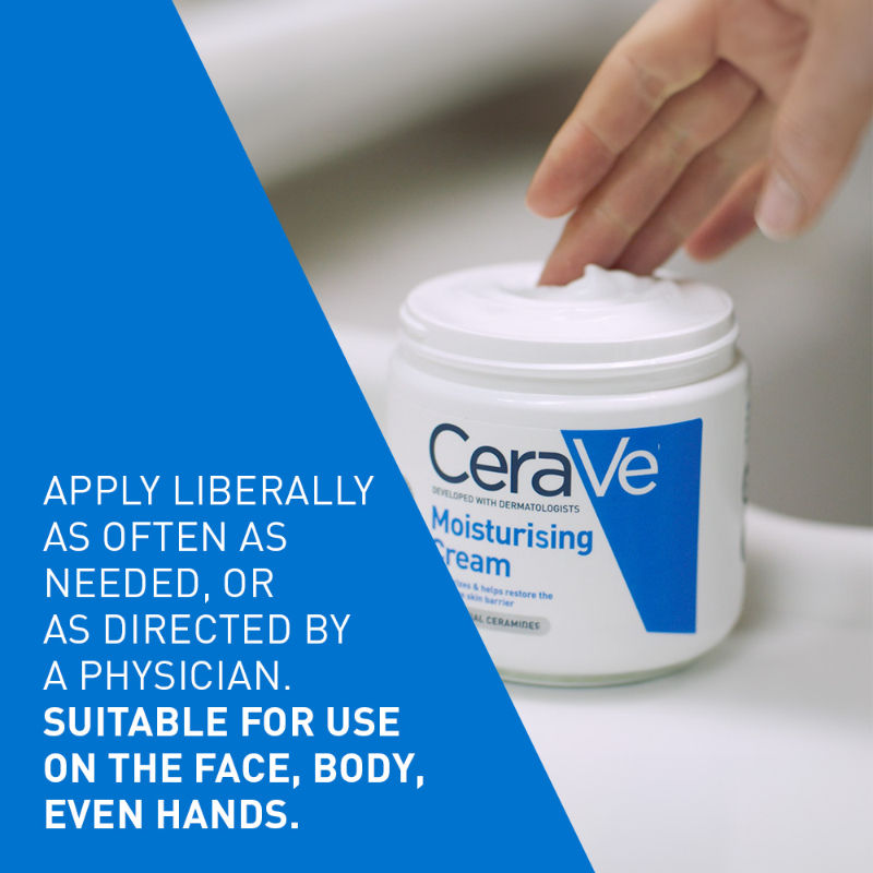 CeraVe Moisturizer For Dry Skin, Barrier Repair Cream with Ceramides, Dermatologist recommended, 454g Buy at Indicrest Image 8