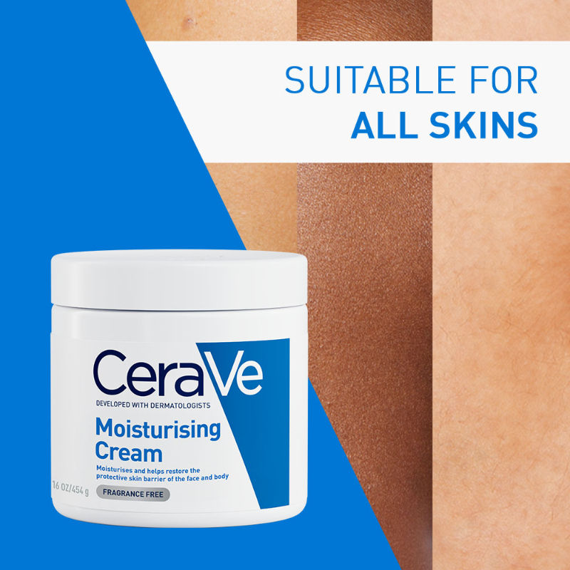 CeraVe Moisturizer For Dry Skin, Barrier Repair Cream with Ceramides, Dermatologist recommended, 454g Buy at Indicrest Image 9