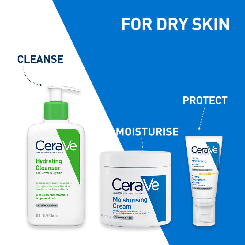 CeraVe Hydrating Cleanser Non-Foaming Face Wash for Dry Skin with Ceramides & Hyaluronic Acid, 236ml Buy at Indicrest Image 5