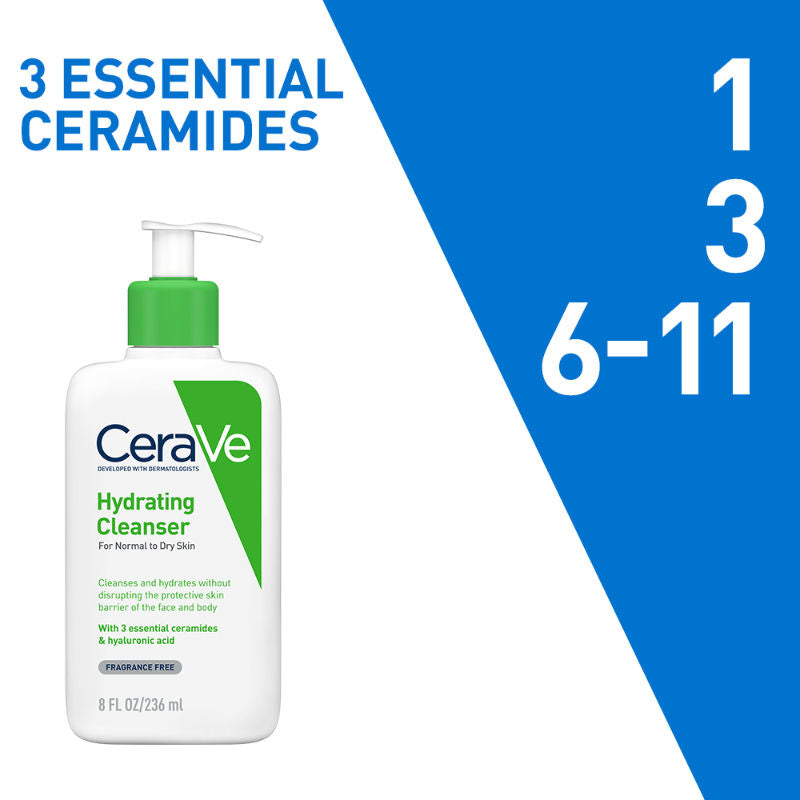 CeraVe Hydrating Cleanser Non-Foaming Face Wash for Dry Skin with Ceramides & Hyaluronic Acid, 236ml Buy at Indicrest Image 7