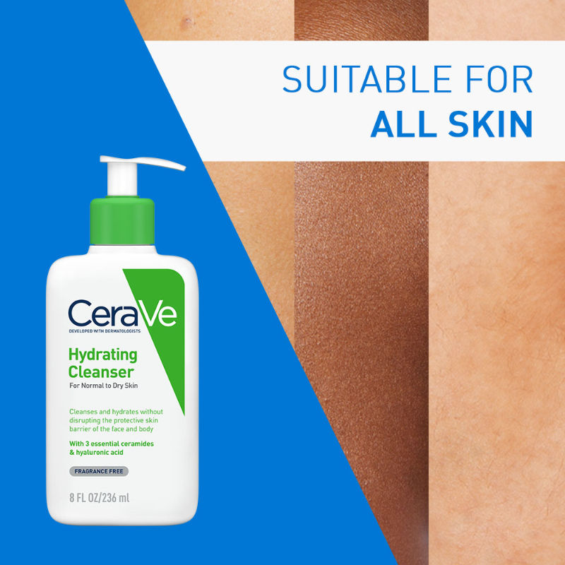 CeraVe Hydrating Cleanser Non-Foaming Face Wash for Dry Skin with Ceramides & Hyaluronic Acid, 236ml Buy at Indicrest Image 9