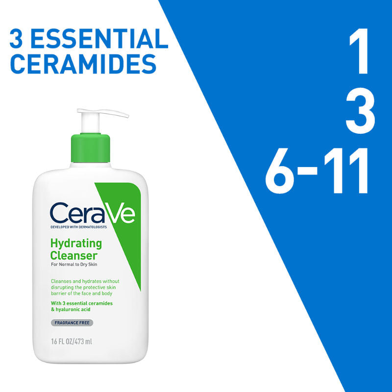 CeraVe Hydrating Cleanser Non-Foaming Face Wash for Dry Skin with Ceramides, Dermatologist Recommend, 473ml Buy at Indicrest Image 7