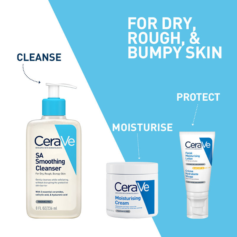 CeraVe SA Smoothing Cleanser For Dry, Rough & Bumpy Skin, Face wash with Salicylic Acid & Ceramides, 236ml Buy at Indicrest Image 5