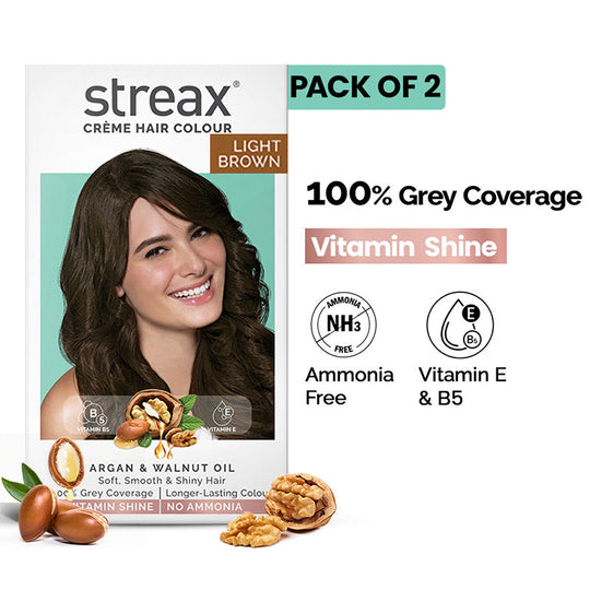 Streax Hair Colour - Light Brown 5 (Pack of 2), 2 pieces Buy at Indicrest