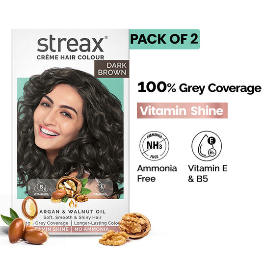 Streax Cream Hair Colour - Dark Brown 3 (Pack of 2), 2 pieces Buy at Indicrest