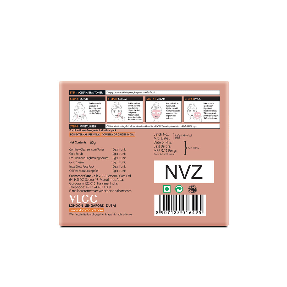 VLCC Honey Moisturiser and Gold Facial kit for Sensitive Skin Combo - Image 7 - Buy from Indicrest