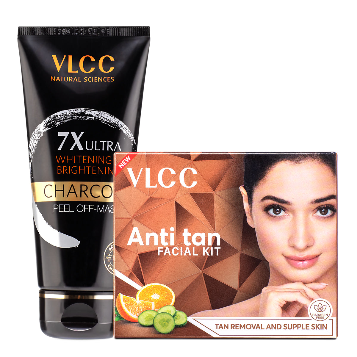 VLCC 7X Ultra Whitening and Brightening Charcoal Peel Off Mask and Anti Tan Facial Kit - Buy from Indicrest