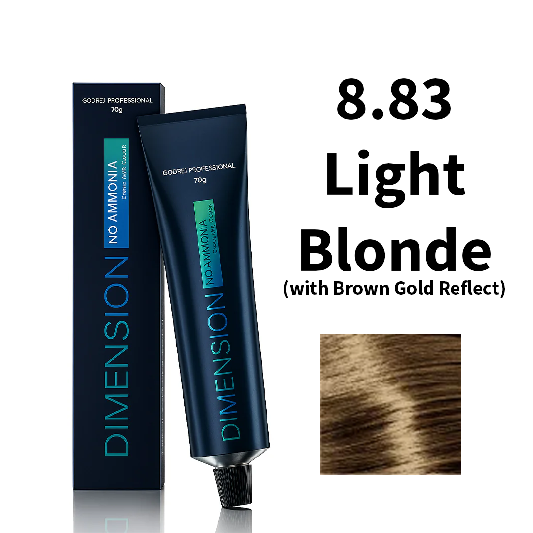 Godrej Professional Dimension No Ammonia Cream Hair Colour Brown Reflects 8.83 - Light Blonde (with Brown Gold Reflect) 70g