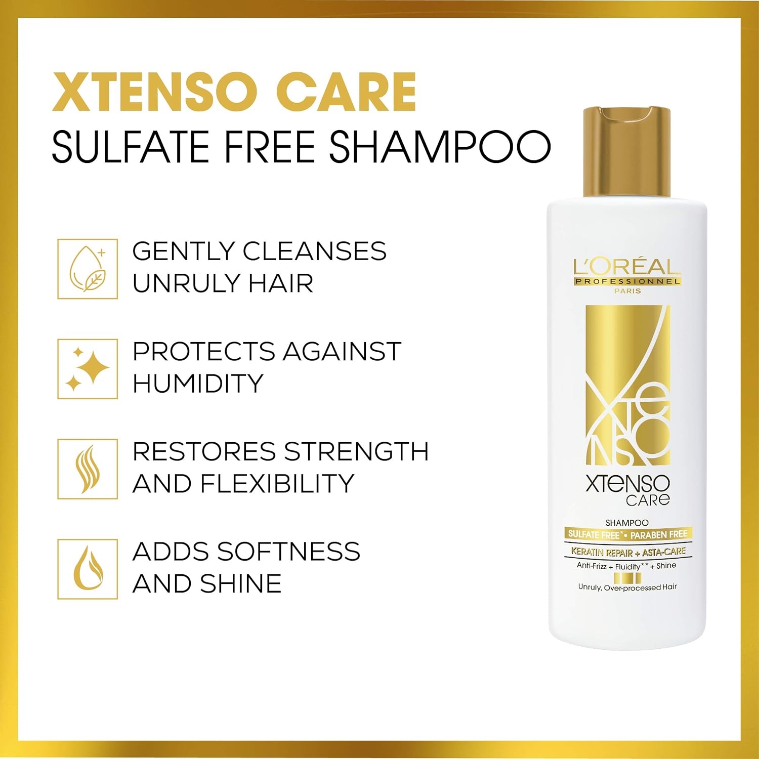 L'Oreal Professionnel Paris X-Tenso Care Sulfate-Free Shampoo 250ml & X-Tenso Care Serum 50ml Combo