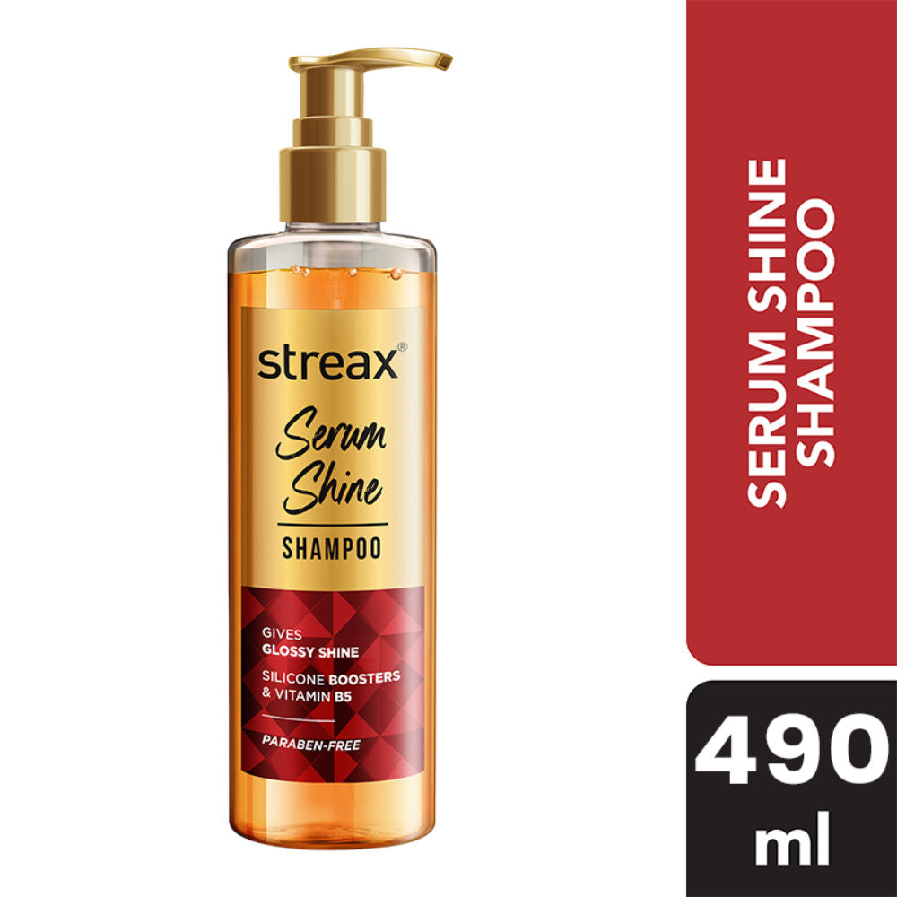 Streax Serum Shine Paraben Free Shampoo For Dry & Frizzy Hair, 490ml Buy at Indicrest Image 2