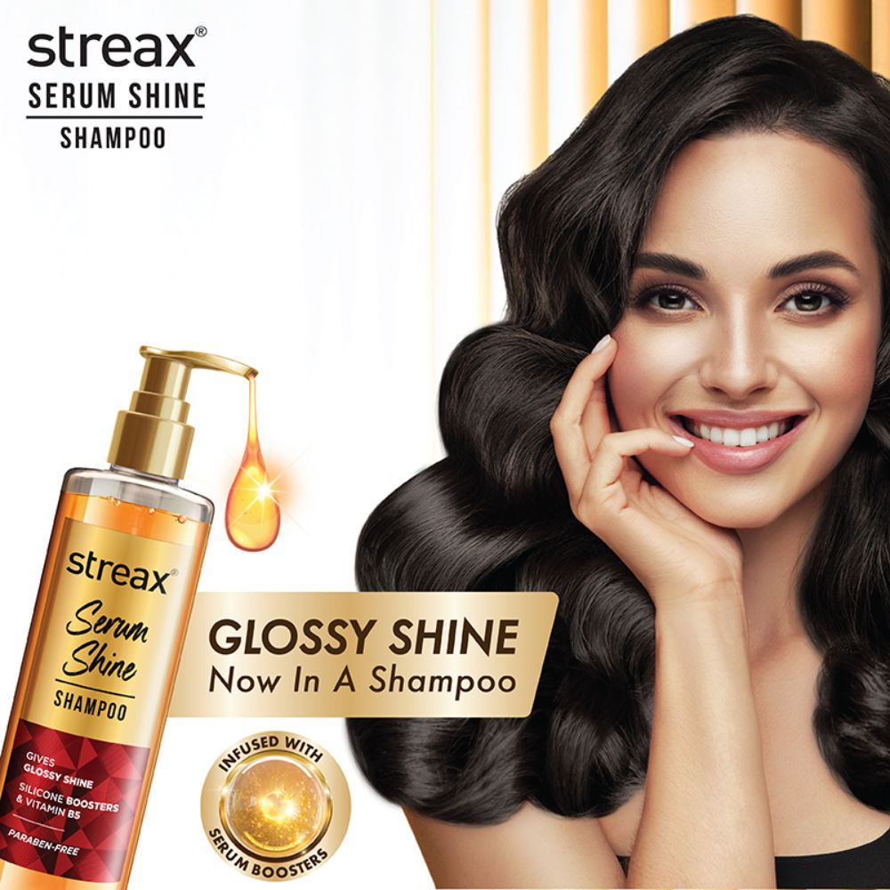Streax Serum Shine Paraben Free Shampoo For Dry & Frizzy Hair, 490ml Buy at Indicrest Image 3