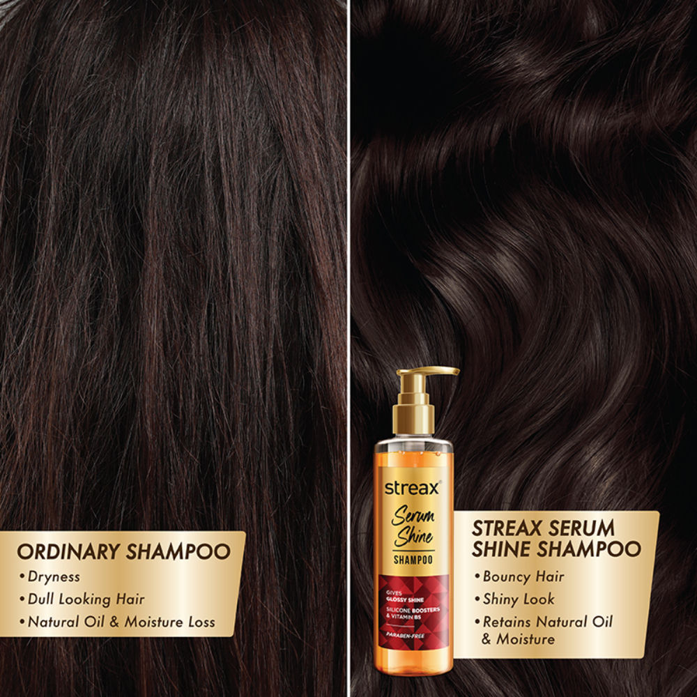 Streax Serum Shine Paraben Free Shampoo For Dry & Frizzy Hair, 490ml Buy at Indicrest Image 6