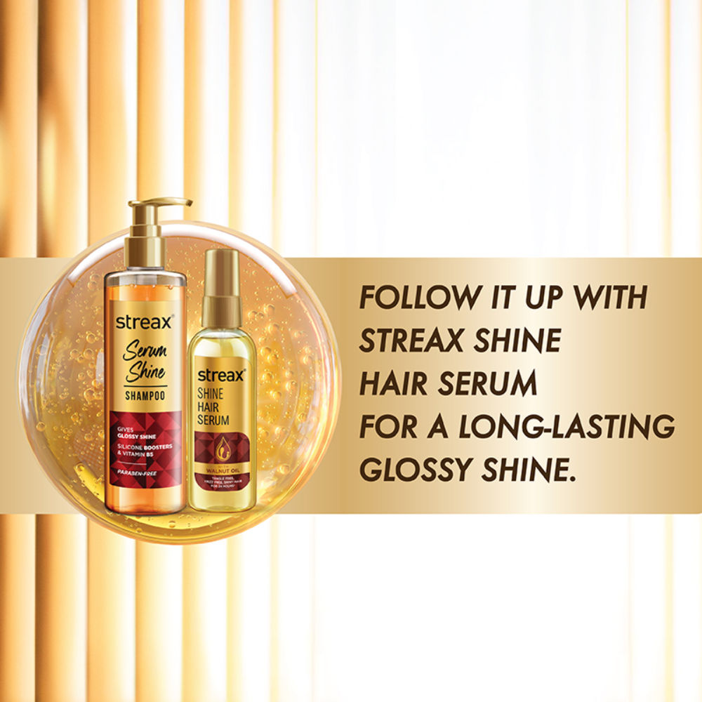 Streax Serum Shine Paraben Free Shampoo For Dry & Frizzy Hair, 490ml Buy at Indicrest Image 8