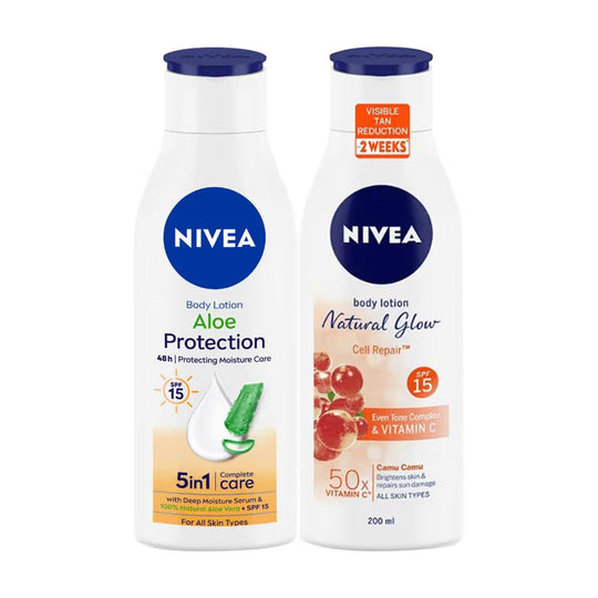 Nivea Sun Protection Natural Glow + Aloe Protection SPF 15 Combo, 2 pieces Buy at Indicrest