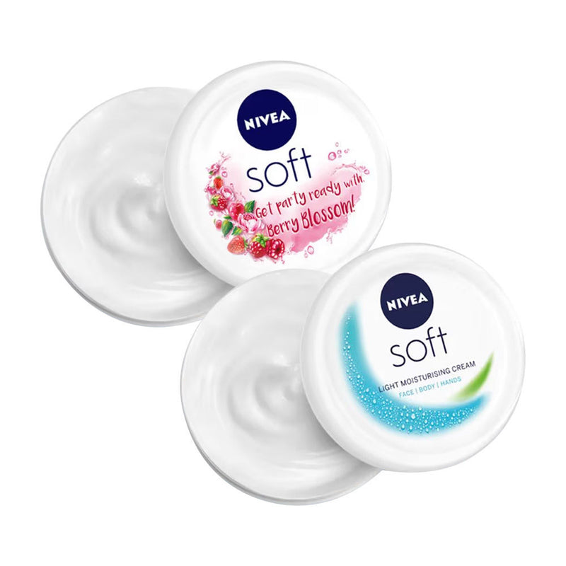 Nivea Bestseller Moisturizer Combo - Soft + Soft Berry, 2 pieces Buy at Indicrest