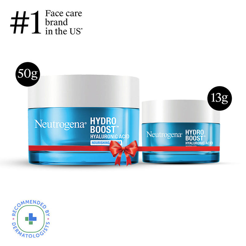 Neutrogena Dry Skin Moisturizer Home + Travel Combo, Nourshing Cream 50g + Water Gel 13g