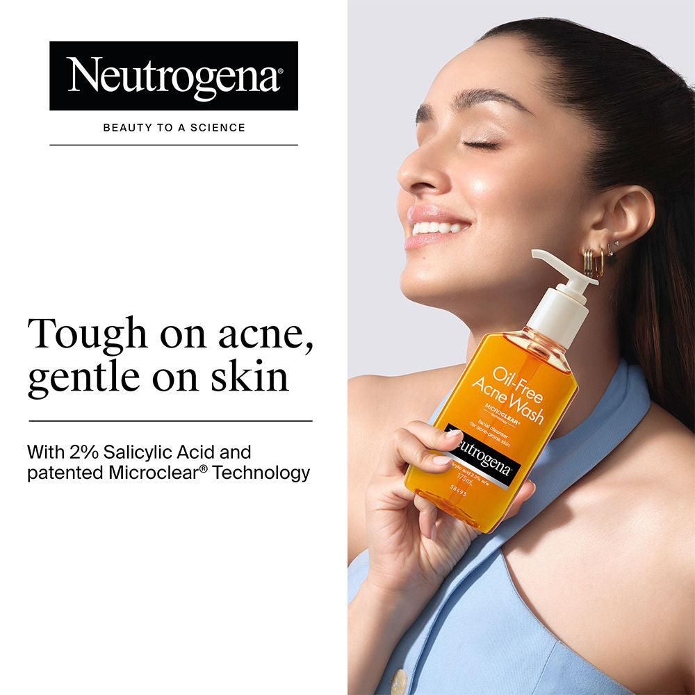 Neutrogena Monsoon Bestseller Duo - Oil-Free Acne Wash + Face Moisturizer For Supercharged Hydration