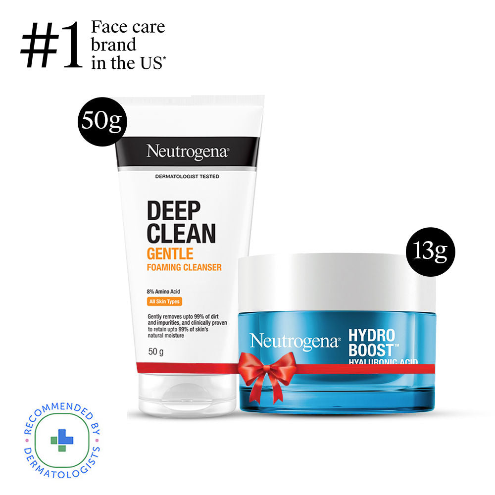 Neutrogena Gentle Cleanser + Moisturizer Duo, Sunscreen 50g + Gel 13g