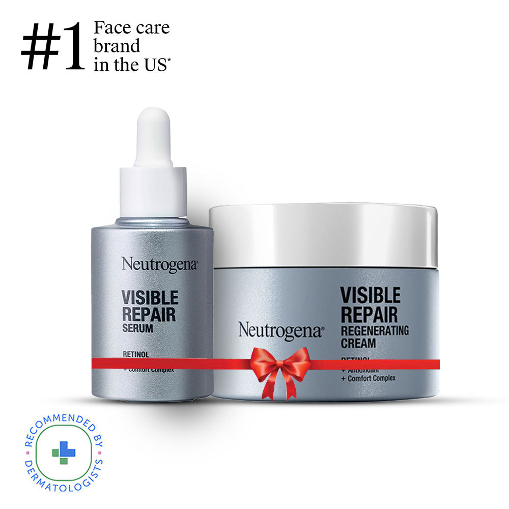 Neutrogena Visible Repair Retinol Face Serum & Moisturizer Duo for Anti-Ageing, Wrinkles, Fine Lines