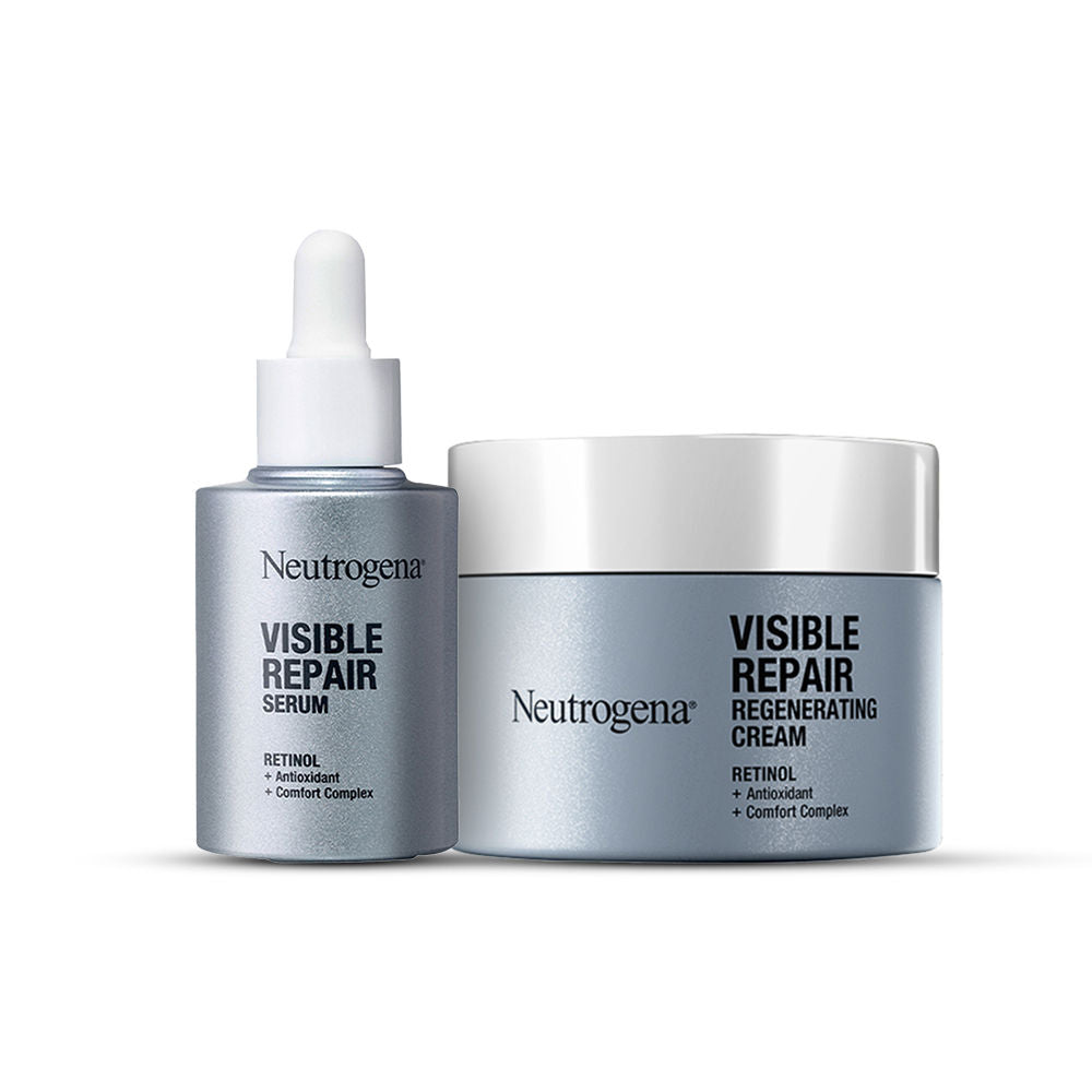 Neutrogena Visible Repair Retinol Face Serum & Moisturizer Duo for Anti-Ageing, Wrinkles, Fine Lines