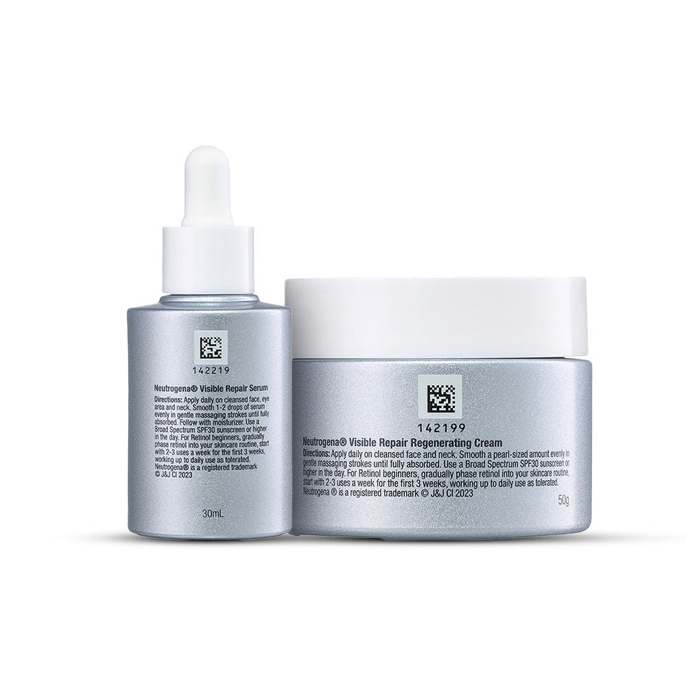 Neutrogena Visible Repair Retinol Face Serum & Moisturizer Duo for Anti-Ageing, Wrinkles, Fine Lines