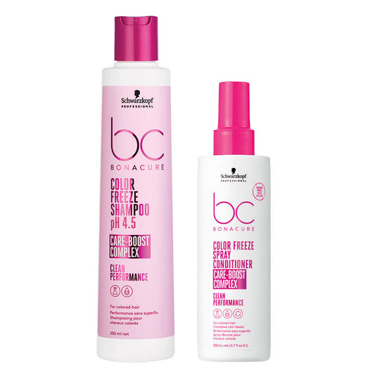 Schwarzkopf Professional Bonacure pH 4.5 Color Freeze Shampoo, 250ml + Spray Conditioner, 200ml Combo Buy at Indicrest
