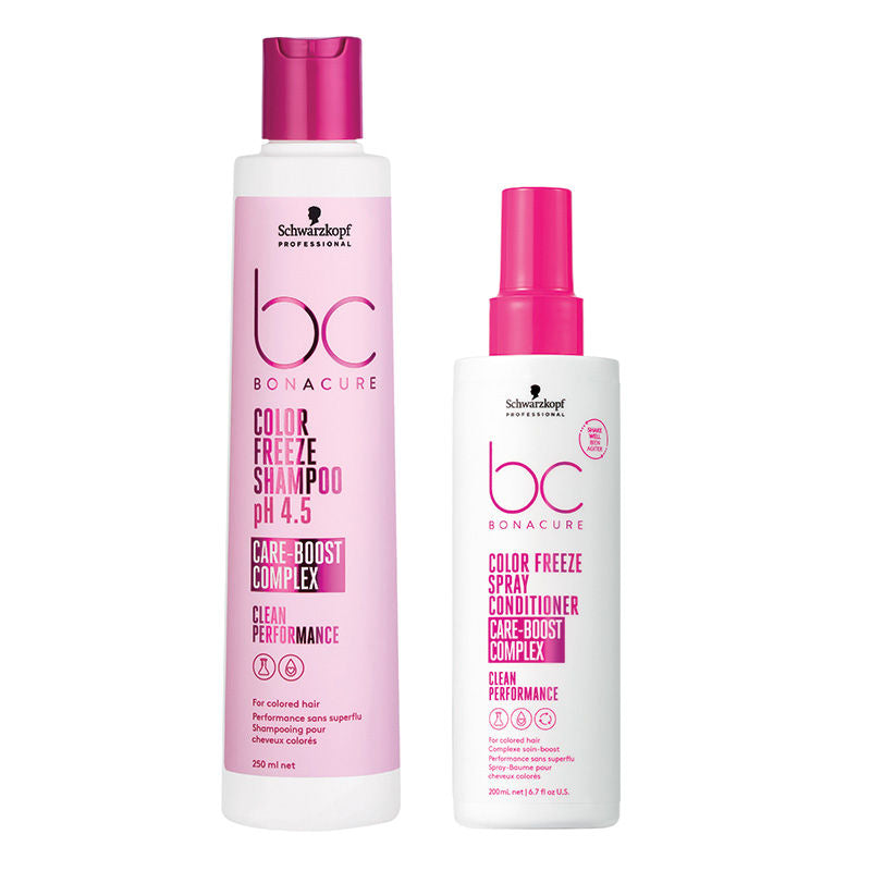 Schwarzkopf Professional Bonacure pH 4.5 Color Freeze Shampoo, 250ml + Spray Conditioner, 200ml Combo Buy at Indicrest