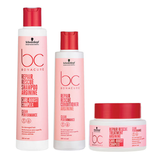 Schwarzkopf Professional Bonacure Repair Rescue Shampoo, 250ml + Conditioner, 200ml + Treatment Mask, 200ml Combo Buy at Indicrest