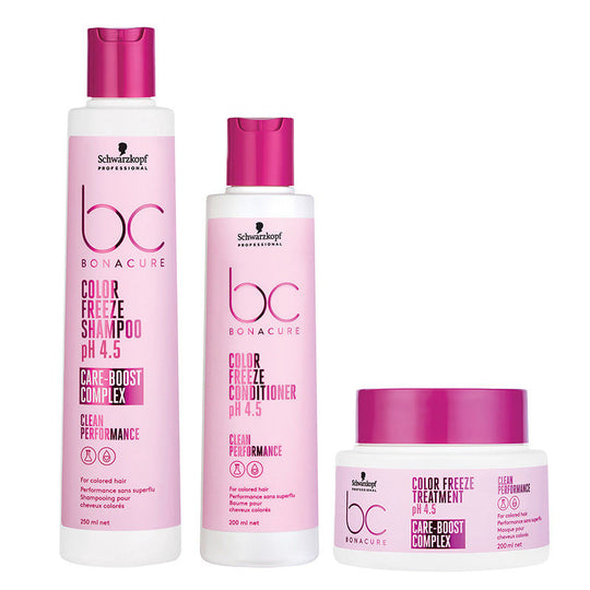 Schwarzkopf Professional Bonacure pH 4.5 Color Freeze Shampoo, 250ml + Conditioner, 200ml + Treatment Mask, 200ml Combo Buy at Indicrest