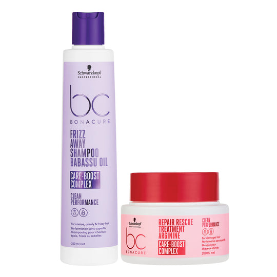 Schwarzkopf Professional Bonacure Frizz Away Shampoo, 250ml & Repair Rescue Treatment, 200ml Combo Buy at Indicrest