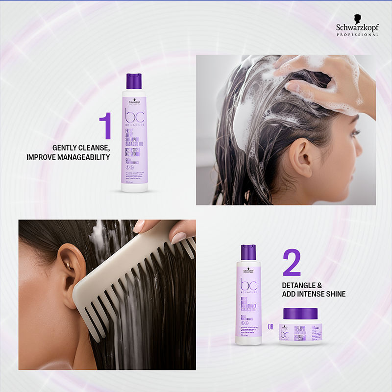 Schwarzkopf Professional Bonacure Frizz Away Shampoo Combo (Pack of 2) Buy at Indicrest Image 9