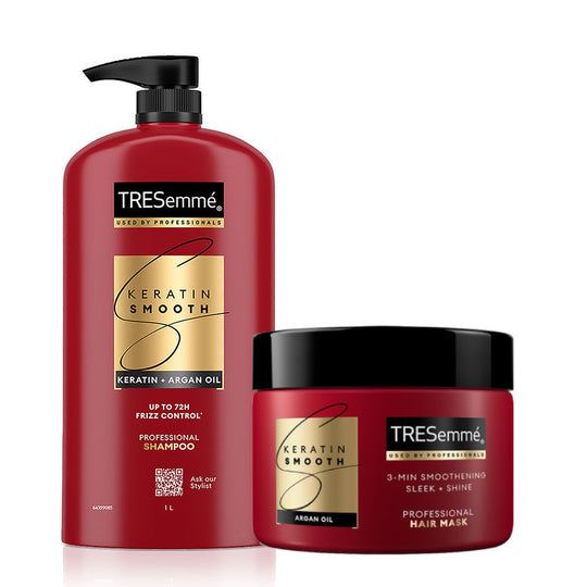 TRESemme Keratin Smooth Argan Oil Shampoo, 1000ml & Deep Smoothing Mask, 300ml Combo, 2 pieces Buy at Indicrest