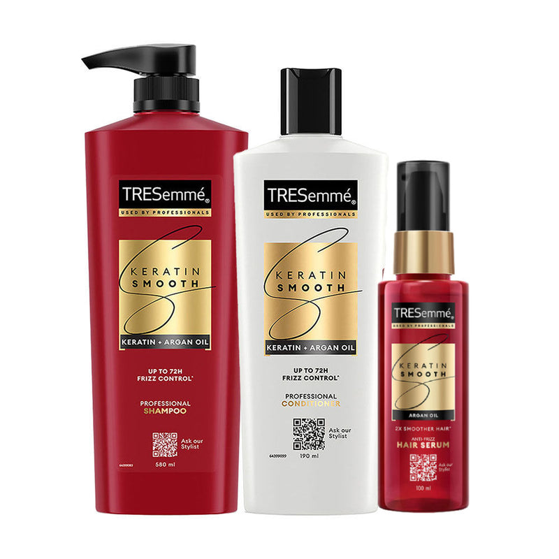 TRESemme Keratin Smooth 3 Step Kit With Shampoo, 680ml + Conditioner, 190ml + Serum, 100ml Combo, 3 pieces Buy at Indicrest