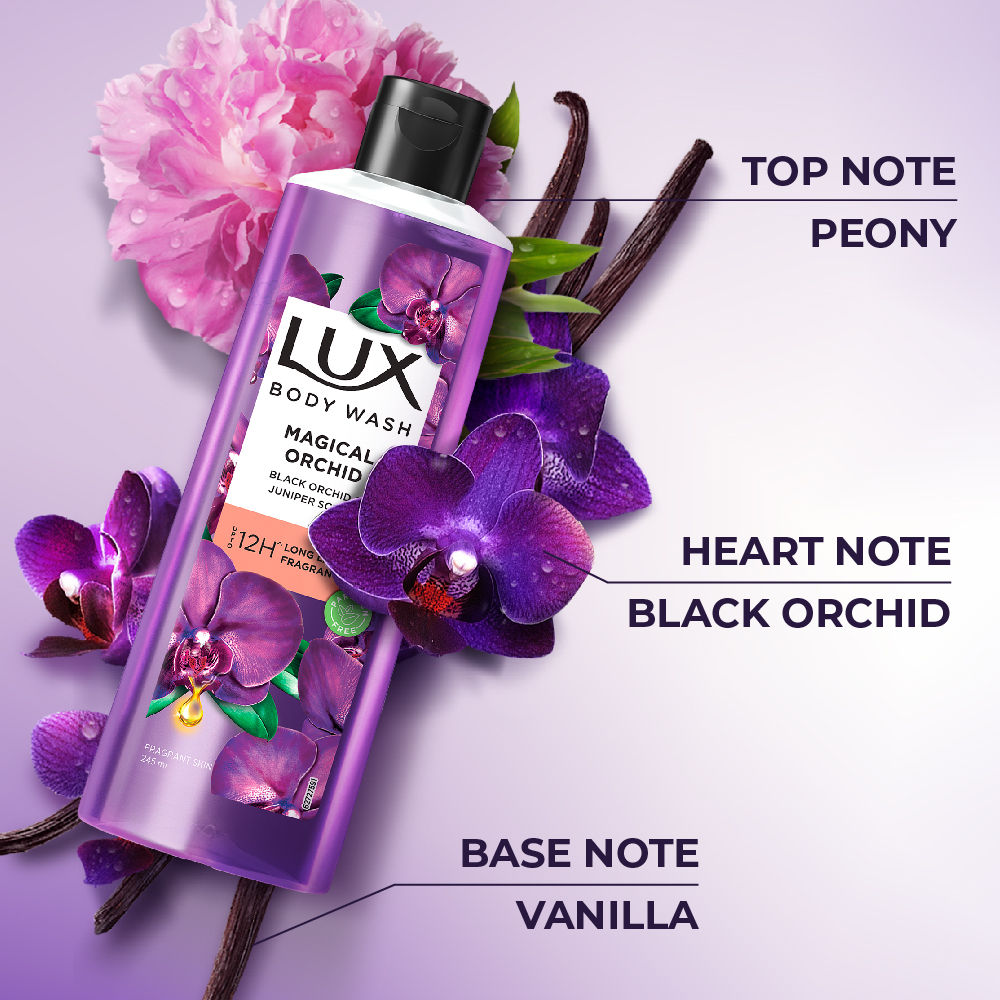 LUX Body Wash Magical Orchid Shower Gel Black Orchid Fragrance & Juniper Scent, 245ml Buy at Indicrest Image 5