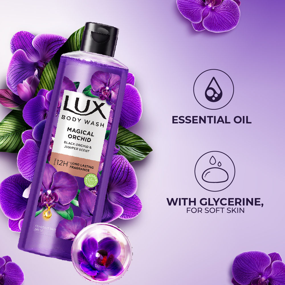 LUX Body Wash Magical Orchid Shower Gel Black Orchid Fragrance & Juniper Scent, 245ml Buy at Indicrest Image 7